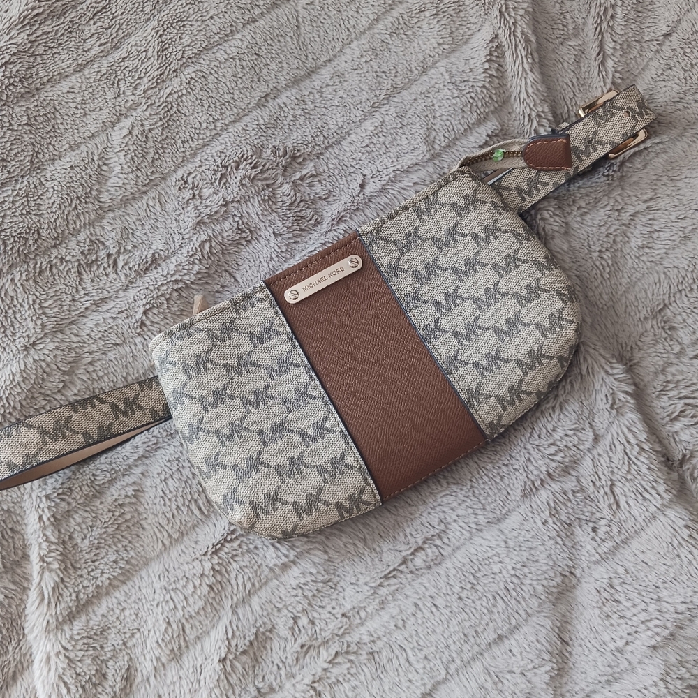 Michael Kors Tan and Gray Crossbody Bag